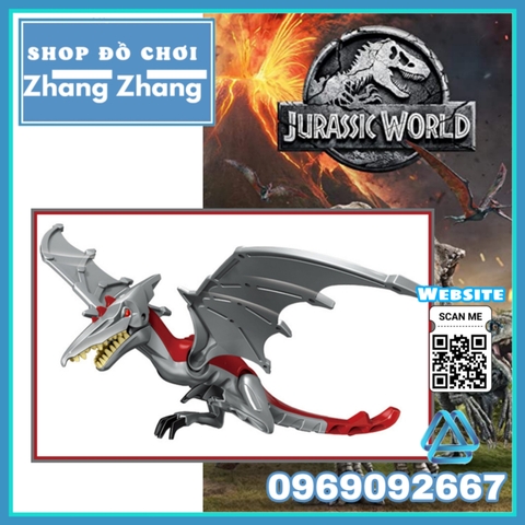[20 cm] Xếp hình khủng long bay - Ancient Wing Dragon Lego - Công viên kỷ Jura - Jurassic Park Minifigures Yolo YG77052