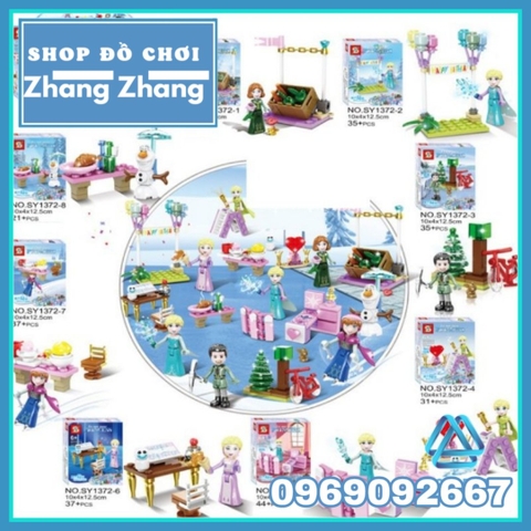 Xếp hình Elsa Nữ hoàng băng giá và Anna trong Frozen Lego Minifigures SY1372