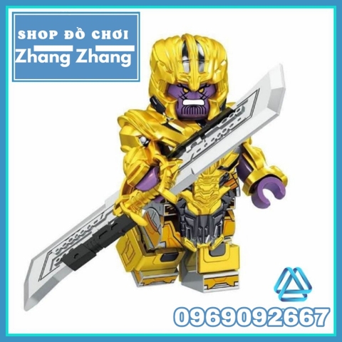 Xếp hình Thanos trong Avengers Endgame tặng song đao và mũ giáp đầy đủ Lego Minifigures V005
