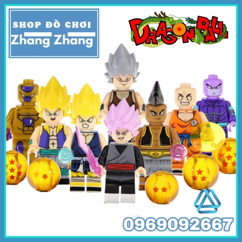 Đồ chơi Xếp hình Dragon Ball Son Goku
Goku Black Rose
Uub Hit
Vegeta
Krillin
Gotenks
Frieza Minifigures Kopf KF6040