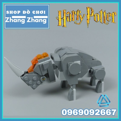 Đồ chơi xếp hình Tê giác thần Erumpent Sinh vật huyền bí trong Harry Potter mô hình Minifigures Lele L156