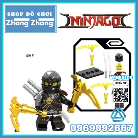 Xếp hình Ninjago Cole- Pythor- Yang- Golden Ninja- Kai- Zane Lego Minifigures PRCK GA137-142