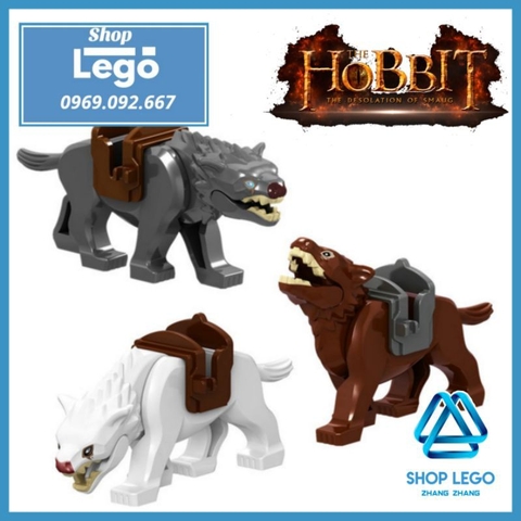 [8.5cm] Xếp hình Chó sói khổng lồ Wolf Wargs The Hobbit the Lord of the Rings Lego Minifigures LeLe L059 L060 L083
