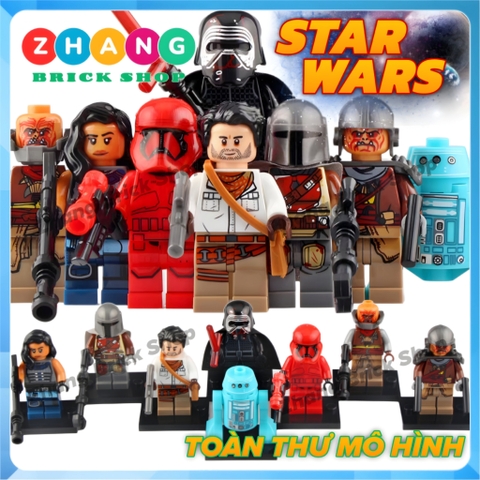Xếp hình Star Wars Mandalorian and Rise of Skywalker Dameron Mando Sith Trooper Cara Dune Raider Lego Minifigures G0001
