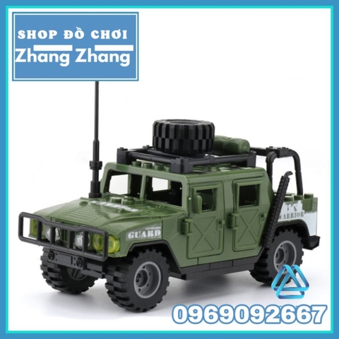 Đồ chơi Xếp hình mô hình Xe Humvee quân đội HMMWV M1114 Minifigures J773