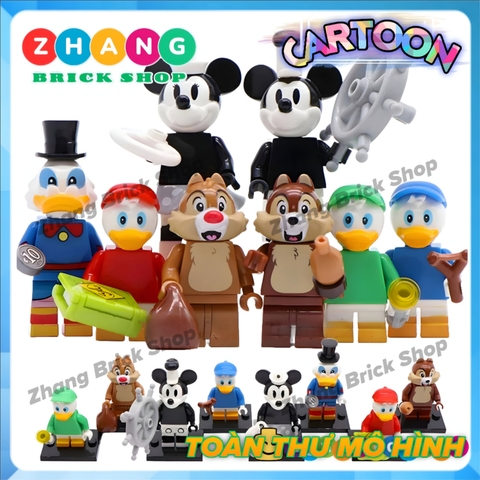Xếp hình hoạt hình Mickey - Minnie - Louie - Deway - Mc Duck- Huey - Chip - Dale Lego Minifigures WM6066