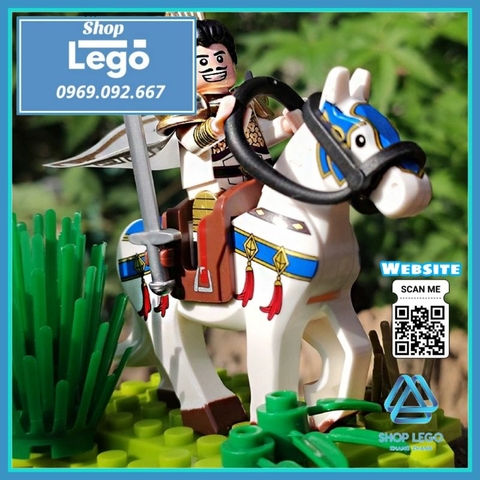 Xếp hình Chiến mã Đích Lô ngựa chiến của Lưu Bị trong Tam quốc diễn nghĩa Lego Minifigures DW001 006