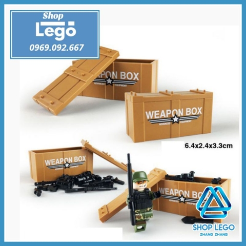 Xếp hình thùng đựng vũ khí phụ kiện Súng đạn Lego Minifigures Weapon box