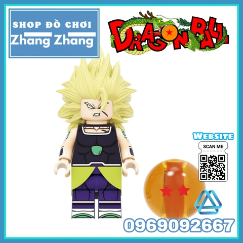 Xếp hình Broly Torankusu Gogeta Goku tuyển tập 7 viên ngọc rồng Dragon Ball Lego Minifigures Kopf KF6098