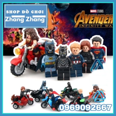 Xếp hình Siêu anh hùng Marvel Motorcycle Lego Minifigures Decool 7008 7013