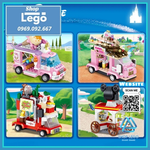 Xếp hình tuyển tập xe kem Mickey và vịt Donald Lego Minifigures PRCK 69663