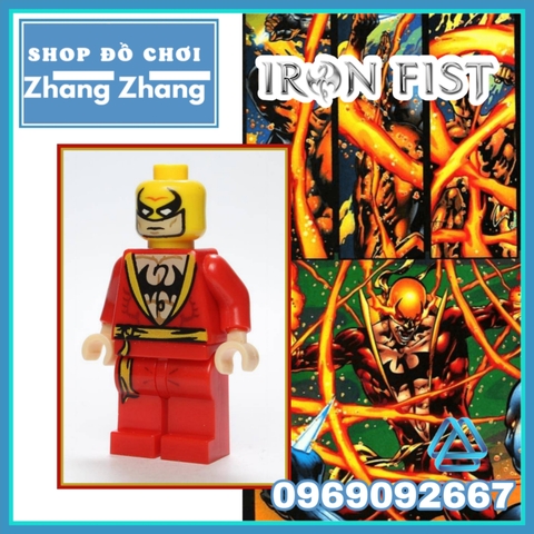 Xếp hình Iron Fist Red Đỏ Siêu đẹp siêu rẻ Lego Minifigures POGO PG8060 pg231