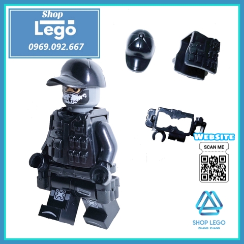 Xếp hình mô hình cảnh sát đặc nhiệm Ghost Squad phản ứng nhanh như Swat Lego Minifigures No840077