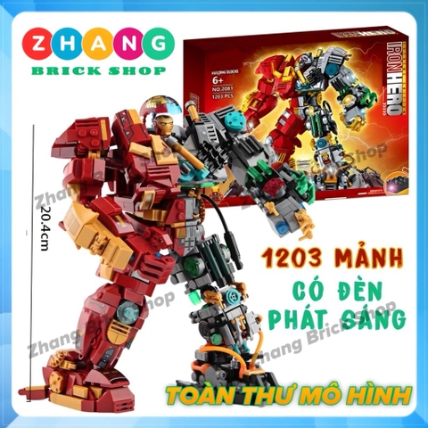 Đồ chơi xếp hình Hulkbuster trong người sắt Iron Man phiên bản lai người khổng lồ xanh Minifigures LW2081