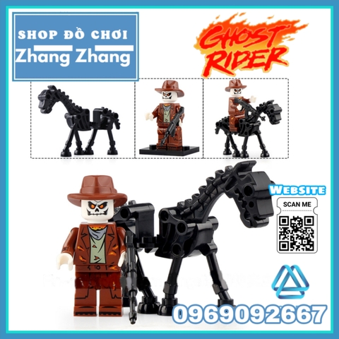 Xếp hình Ghost Rider Red Hood Danny Ketch The Caretaker Robbie Reyes Alejandra Jones Lego Minifigures Kopf KF6120