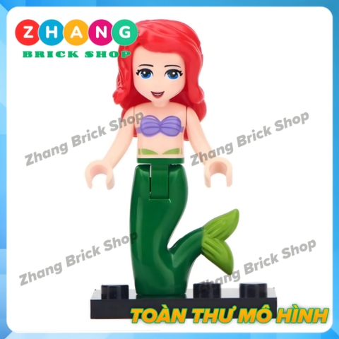 Xếp hình Lọ Lem Alana - Ariel - Cinderella - Fairy Godmother - Rapunzel - Elsa Lego Minifigures Lele F010 017