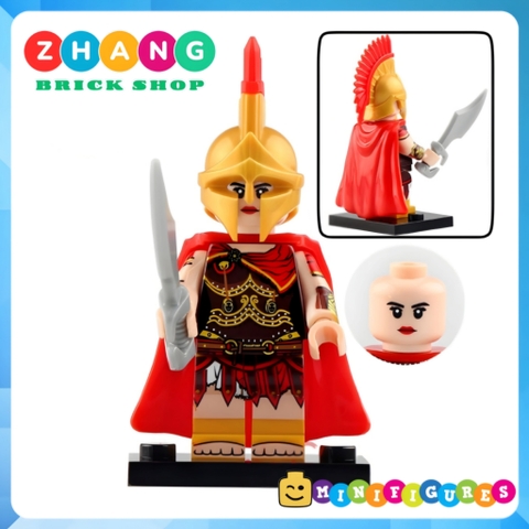 Xếp hình Nữ chiến binh Spartan Girl mạnh nhất Trung Cổ Lego Minifigures Xinh X0316 XH1730