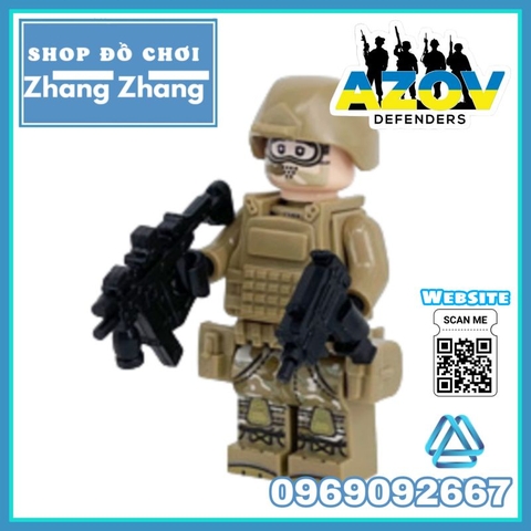 Đồ chơi xếp hình Tiểu đoàn Azov Ukraine chiến đấu với quân đội Nga Minifigures M8019