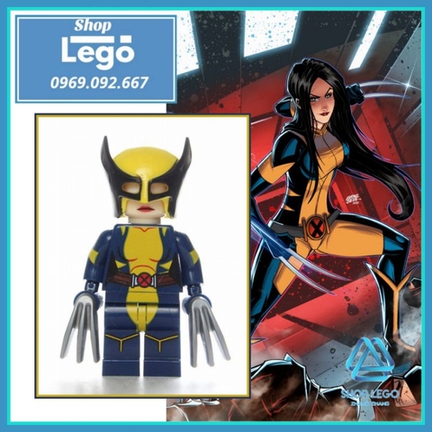 Xếp hình Nữ người sói Wolverine Laura Kinney trong The Savage Clone - X-23 Lego Minifigures Kopf KF432