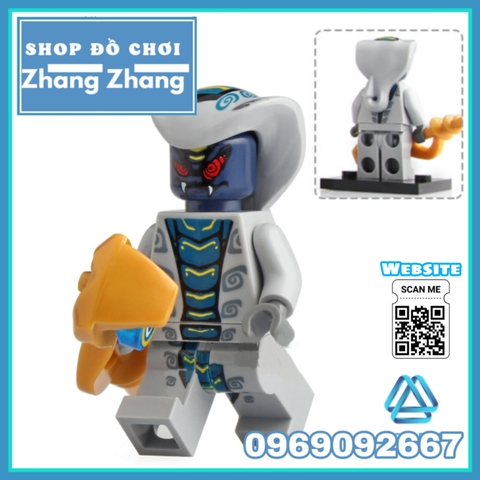 Xếp hình Ninjago Tộc rắn Chop rai Skales Acidicus Pythor Skalidor Bytar Rattla Fangdam Lego Minifigures Lele A025 032