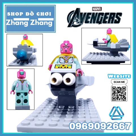 Xếp hình Spider-Man Thor Star-Lord Vision Captain Marvel Thanos Nick Fury Lego Minifigures Hãng Lele 34074