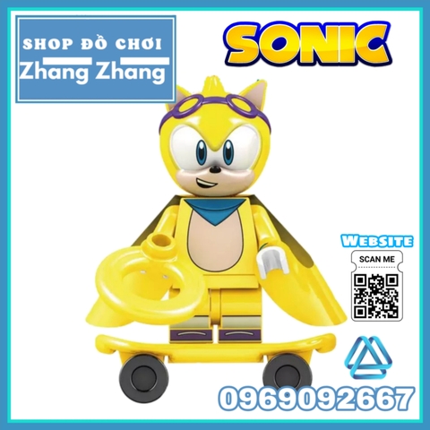 Xếp hình Sonic tặng ván trượt Ray Rabbit The Cat Charmy Bee Tikal Dr. Eggman Blaze Storm Lego Minifigures Kopf KF6124
