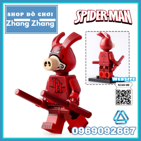 Xếp hình Lego Lợn Spider man Iron man Hulk Ant-man deadpool Captain America Marvel Lego Minifigures Koruit KT1023
