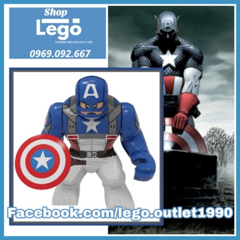 Xếp hình Captain America Classic Siêu anh hùng Avengers Marvel Lego Minifigures POGO PG856 PG8262