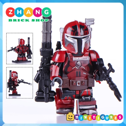 Xếp hình Star Wars Binh đoàn lính Heavy Infantry Mandalorian trong chiến tranh giữa các vì sao Lego Minifigures WM6094
