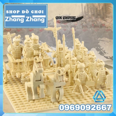Xếp hình chiến xa xe ngựa đại quân đất nung Tần Thủy Hoàng của đế chế Đại Tần Lego Minifigures Koruit XP602