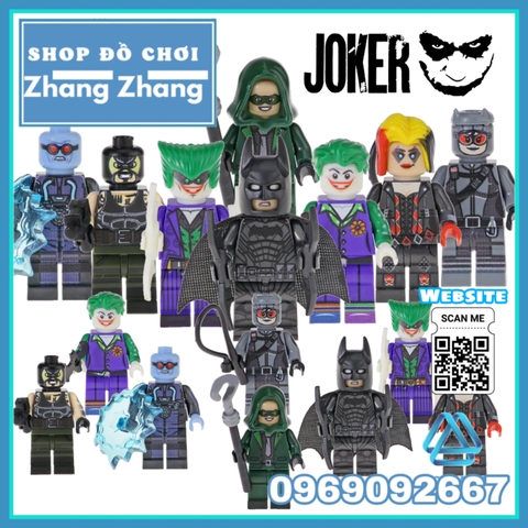 Xếp hình Batman : Arkham Harleen Victor Fries Quinzel Joker Reddier Catwoman Bane Lego Minifigures Pogo PG8186