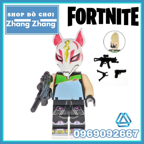 Xếp hình Fortnite Sky Fox - Vanguard - Burnout - Sledgehammer - White Suit Lego Minifigures Kopf KF6058