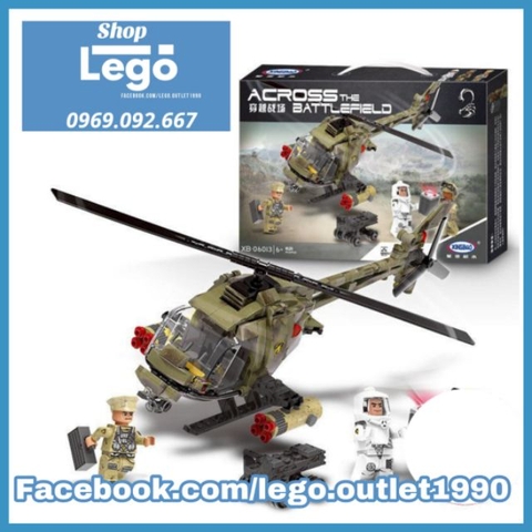 [621 hình] Xếp hình trực thăng Helicopter Lego Minifigures Xingbao Xb06013