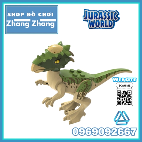 Xếp hình Công viên khủng long - Jurassic Park - Dilophosaurus - Velociraptor - Stygimoloch Lego Minifigures POGO PG8239