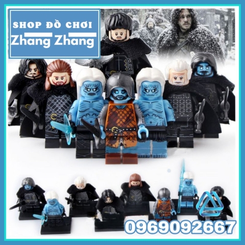 Xếp hình Game of thrones - Jon Snow - White Walker - Benjen Stark - Jeor Mormont - Wight Lego Minifigures Koruit KT1024