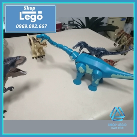 [35cm] Xếp hình Khủng long cổ dài Brachiosaurus trong công viên kỷ Jura Jurassic Park Lego Minifigures Kopf KF826