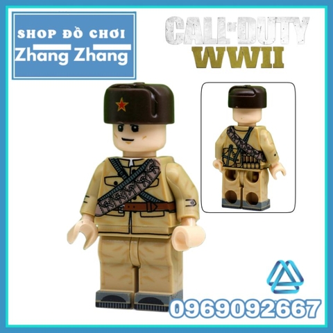 Đồ chơi xếp hình Hồng quân Liên Xô và lính Mỹ thế chiến 2 WWII Call of Duty Minifigures JC013 016 JA015 018
