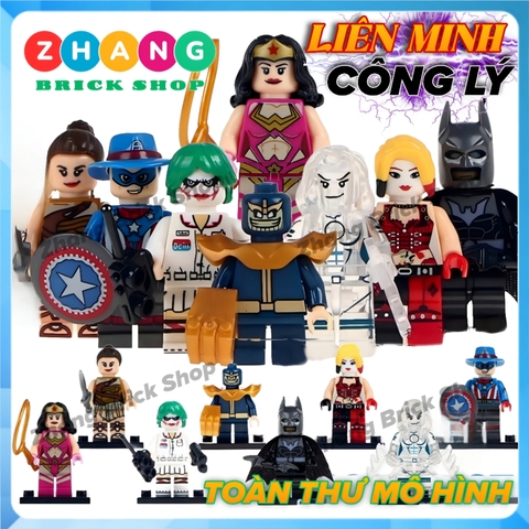 Xếp hình Wonder Woman - Joker - Haley Quinn - Thanos - Captain America Lego Minifigures WM6014