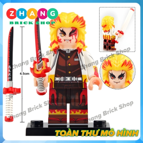 Xếp hình Kimetsu No Yaiba trong Demon Slayer gồm Tanjiro - Nezuko - Akaza - Zenitsu - Inosuke Lego Minifigures WM6116