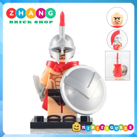 Xếp hình Spartacus Gladiator Chiến binh bộ binh kiếm bạc Lego Minifigures Xinh X0164 xh649