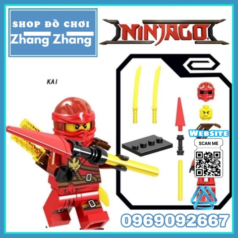 Xếp hình Ninjago Cole- Pythor- Yang- Golden Ninja- Kai- Zane Lego Minifigures PRCK GA137-142