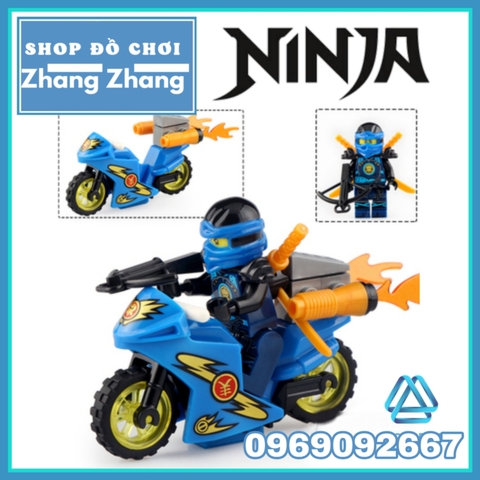 Xếp hình Ninjago nhân vật Zane - Kai - Jay - Cole Nya - Lloyd tặng kèm xe moto Lego Minifigures LeLe 31050