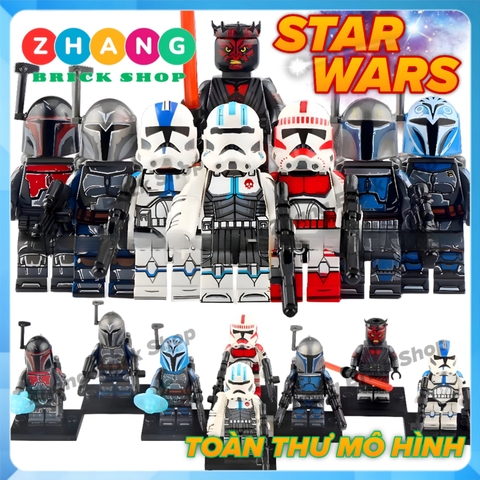 Xếp hình Star Wars Echo - Bo Katan Mandalorian Darth Maul Clone Trooper Lego Minifigures WM6098