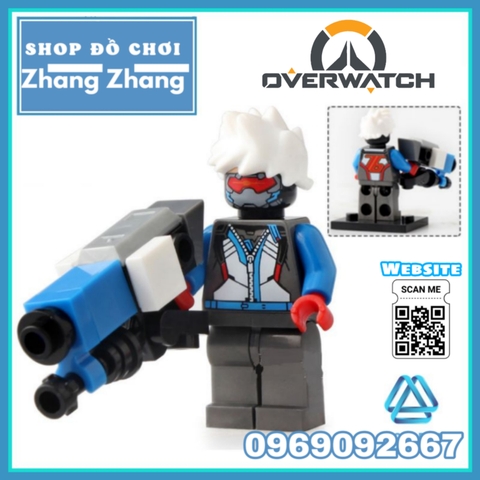 Xếp hình Over Watch D.Va Reinhardt Wihelm Jesse Mccree Reaper Soldier 76 Shimada Hanzo Mercy Lego Minifigures Xinh X0230