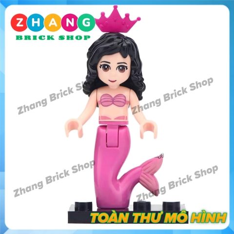 Xếp hình Lọ Lem Alana - Ariel - Cinderella - Fairy Godmother - Rapunzel - Elsa Lego Minifigures Lele F010 017