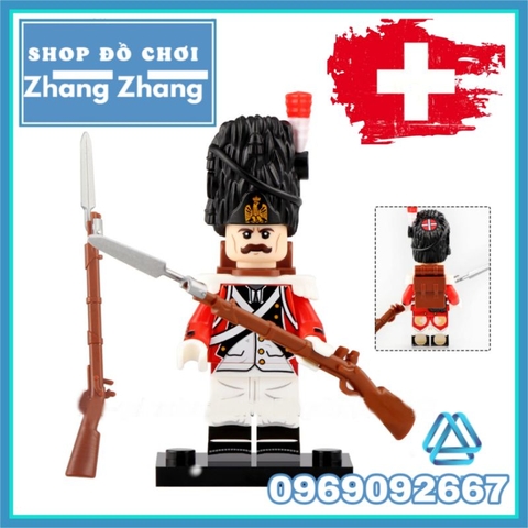 Đồ chơi xếp hình lính chiến tranh châu âu Italia Tây ban nha Đan mạch Thụy Sỹ Minifigures N009 012