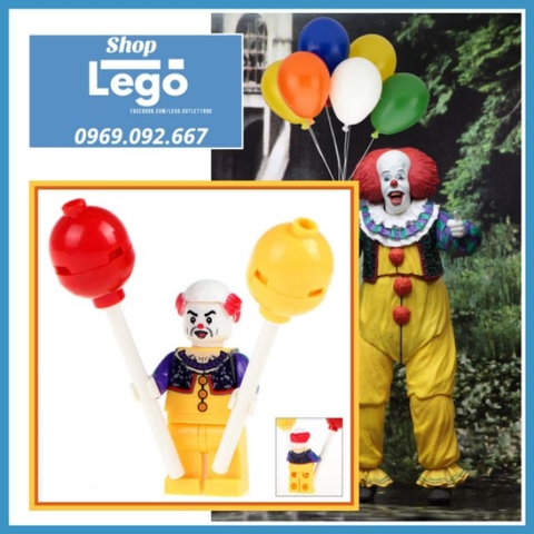 Xếp hình Pennywise The Clown Tên hề ma quái IT 1990 Lego Minifigures Wm wm484