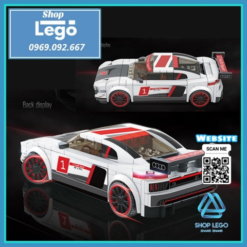 Xếp hình siêu xe Audi R8 LMS gồm 362 hình tặng 2 nhân vật Lego Minifigures Quanguan 100134