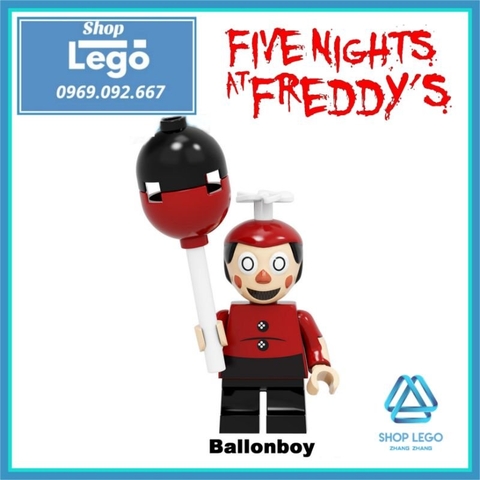 Xếp hình Bunny - Chica - Freddy - Foxy Spintraft - Balloonboy trong five nights at freddy's Lego Minifigures Kopf KF6121