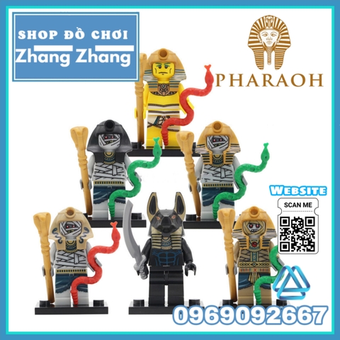 Đồ chơi Xếp hình Thần Anubis và Pharaoh đại chiến xác ướp Ai Cập Mummy Minifigures KL9006